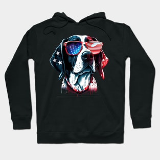 Pointer dog 4th of July Hoodie